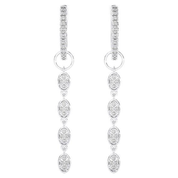 14K White Gold Diamonds Huggie Earring -0.37 CTW For Sale