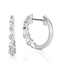 14K Weißgold Diamanten Huggie-Ohrring -0.45 CTW