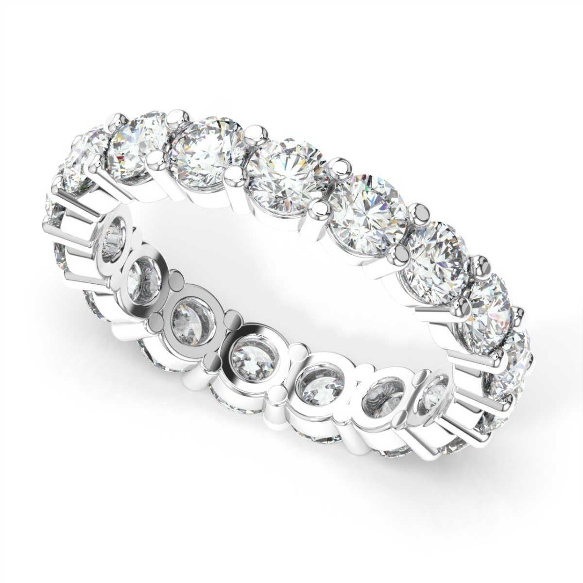 Round Cut 14K White Gold Doris Eternity Diamond Ring '2 1/2 Ct. tw' For Sale