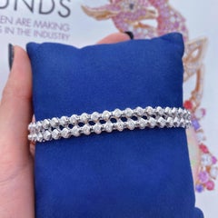 14k White Gold Double Bezel Diamond Bracelet