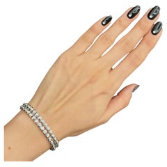 14k White Gold Double Bezel Diamond Bracelet