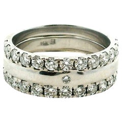 Fascia con doppio diamante in oro bianco 14K, 2,62 carati, misura 9