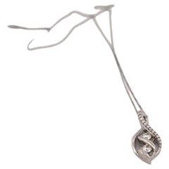 Collier en or blanc 14 carats avec double diamant et chaîne