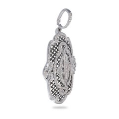 14k White Gold Edwardian Inspired 1.61ctw Diamond Pendant