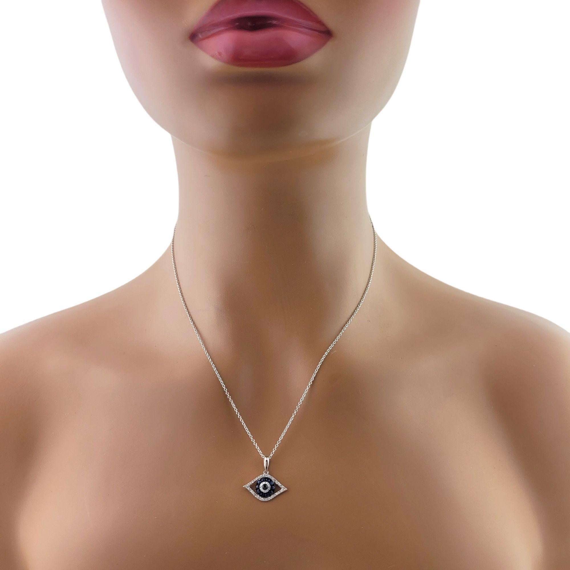 Women's 14k White Gold Effy Chain and Diamond Sapphire Eye Pendant