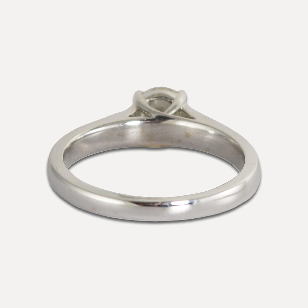 14K White Gold EGL Certified Diamond Solitaire Ring 1.05ct In Excellent Condition For Sale In Laguna Beach, CA