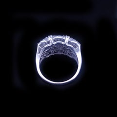 Bague en or blanc 14K à diamants élégants, taille 7.5