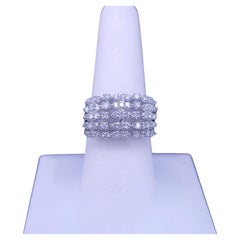 Bague en or blanc 14K à diamants élégants, taille 7.5