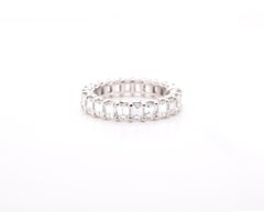 14 Karat White Gold Emerald Cut Diamond Eternity Band
