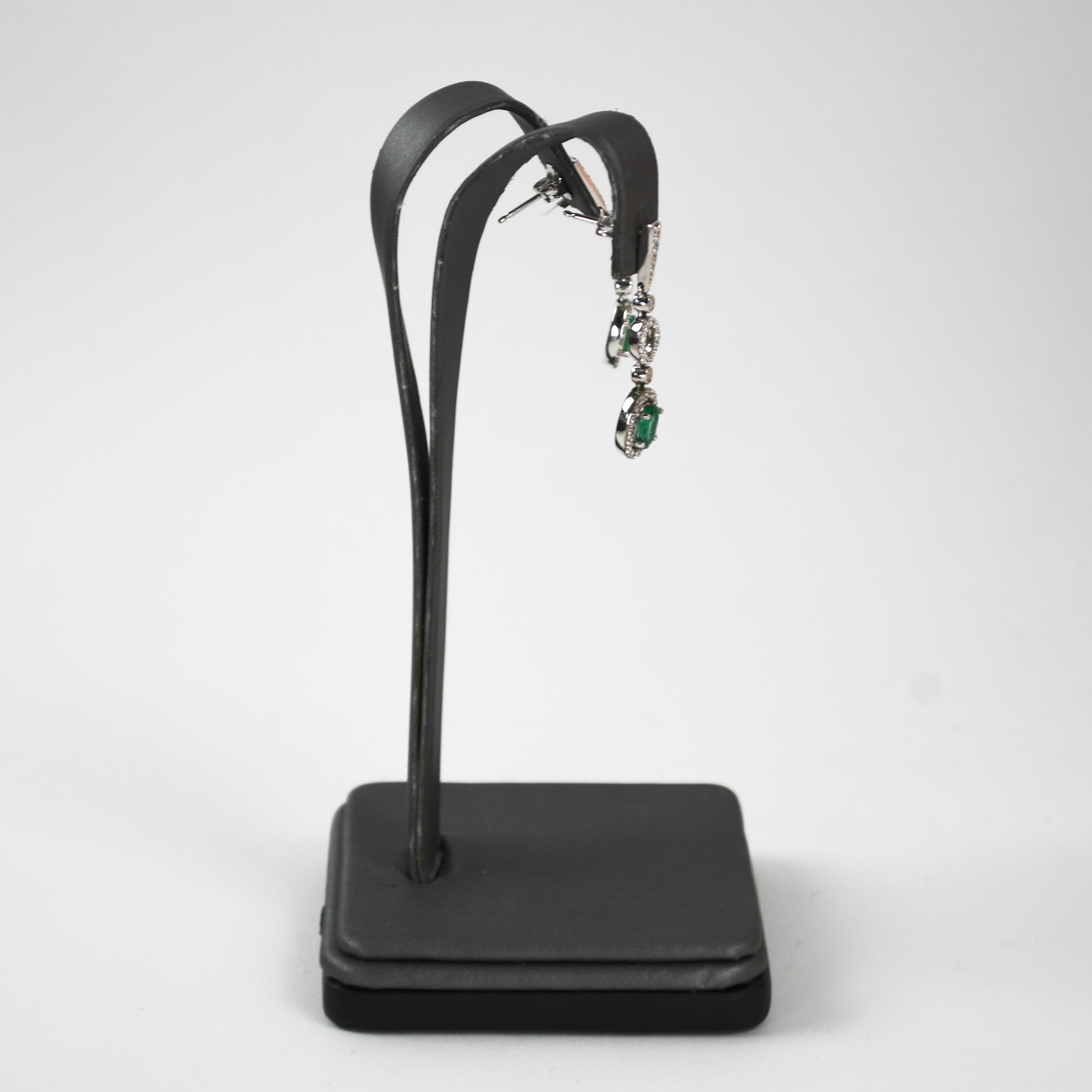 Parure émeraude et diamant en or blanc 14K en vente 2