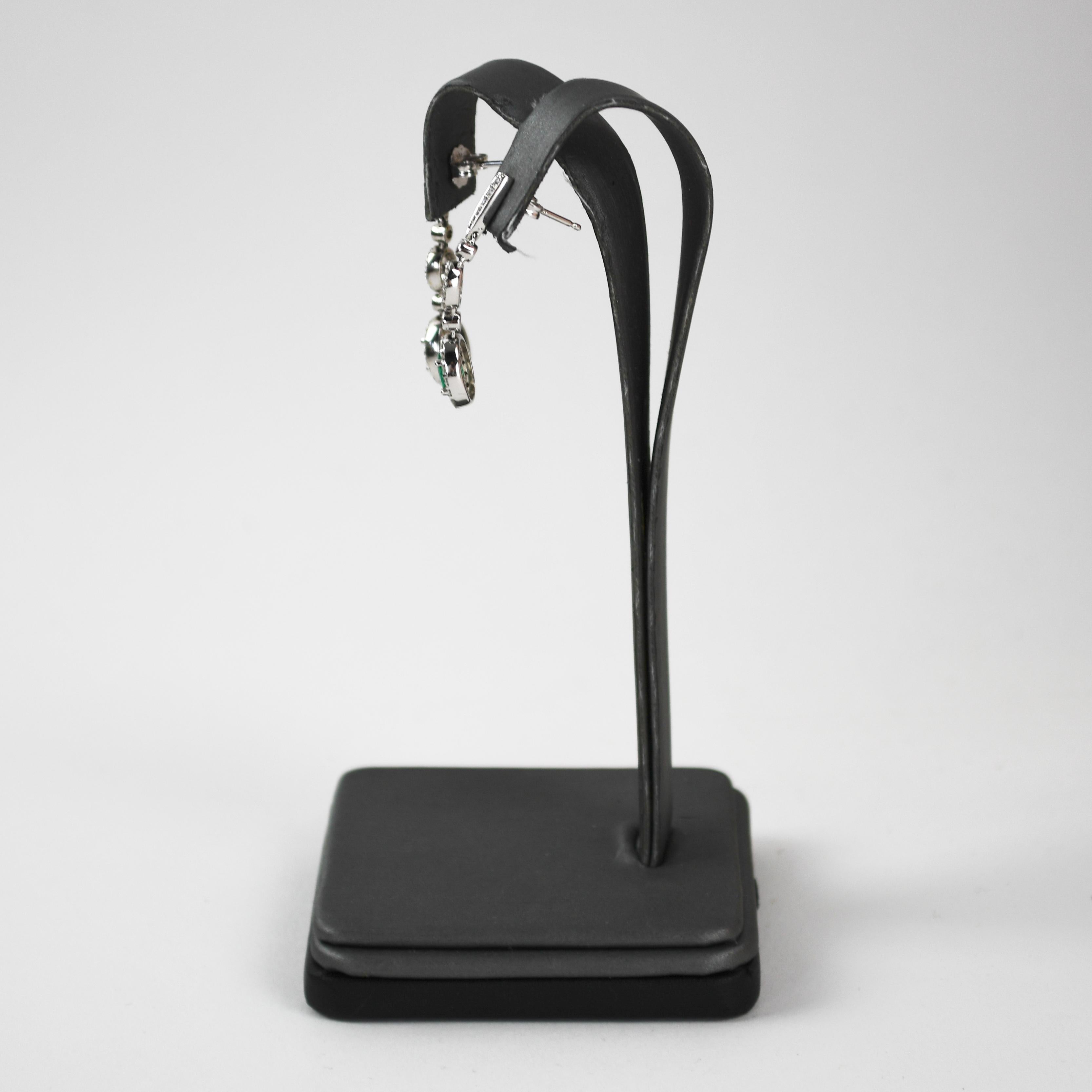 Parure émeraude et diamant en or blanc 14K en vente 3