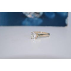 14K White Gold Engagement Ring with Natural Diamonds