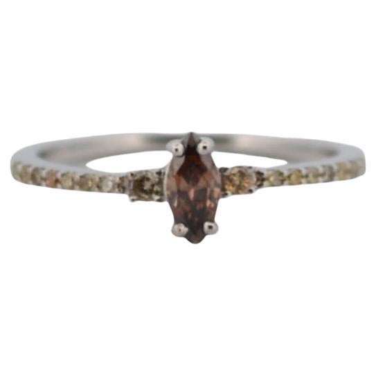 14K White Gold Engagement Ring with Natural Diamonds