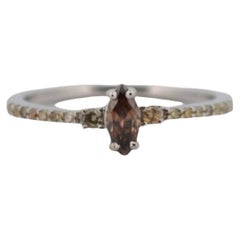 14K White Gold Engagement Ring with Natural Diamonds