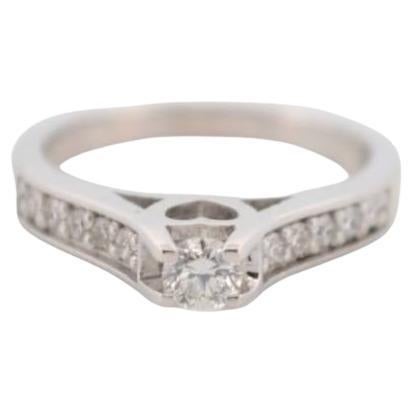14K White Gold Engagement Ring with Natural Diamonds