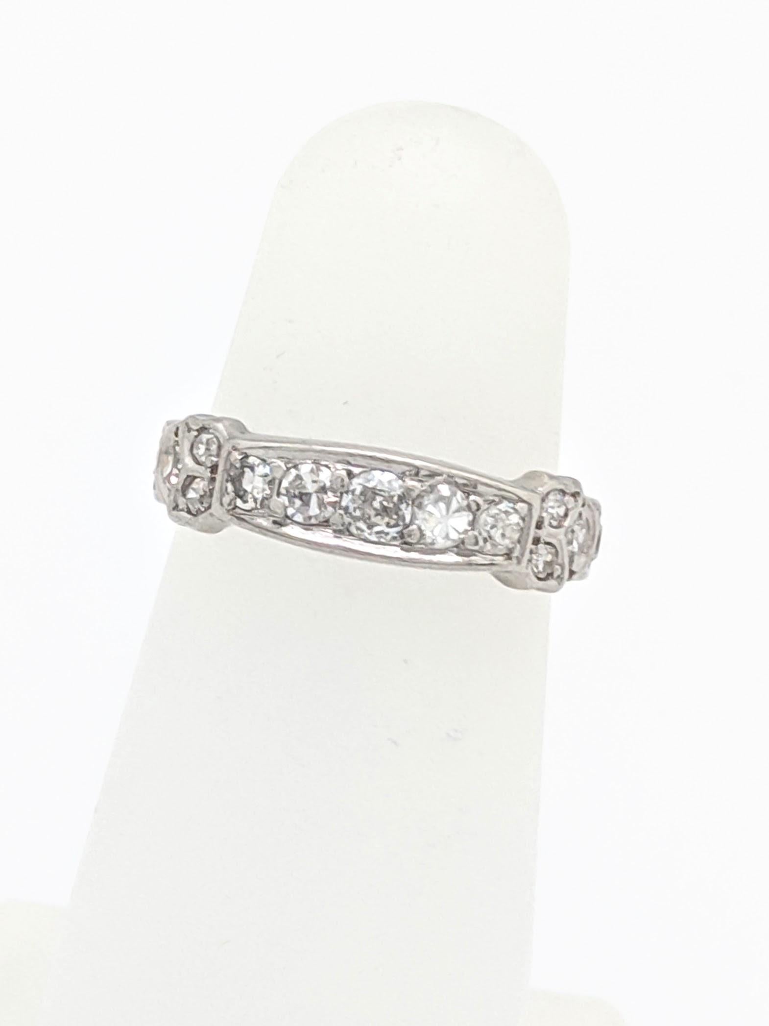 14K White Gold Estate Diamond Stackable Anniversary Wedding Band Ring

You are viewing a Beautiful Diamond Stackable Band. This ring is crafted from 14k white gold and weighs 3.1 grams. It features (13) natural round single cut diamonds for an
