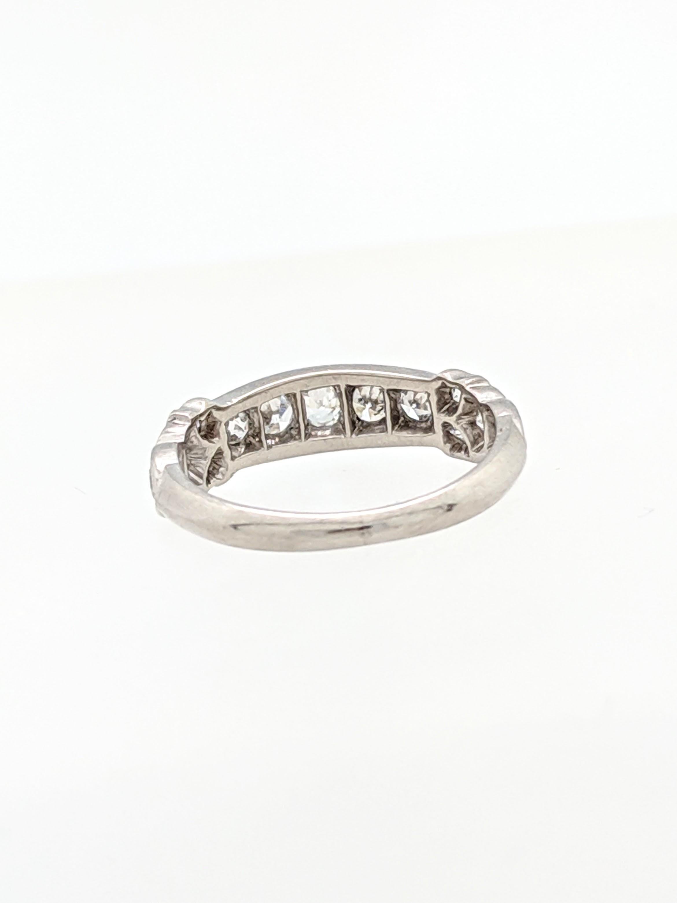 14 Karat White Gold Estate Diamond Stackable Anniversary Wedding Band Ring 2