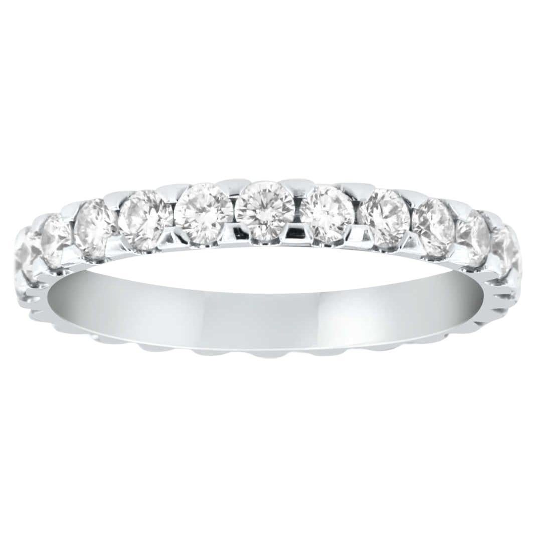 14k White Gold Eternity Band 1.03 Carat  For Sale