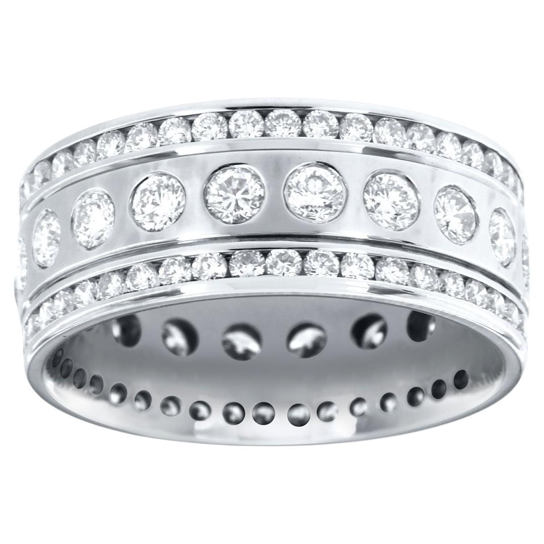 Bracelet d'éternité en or blanc 14 carats avec diamants de 2,00 carats en vente