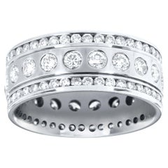 Bracelet d'éternité en or blanc 14 carats avec diamants de 2,00 carats