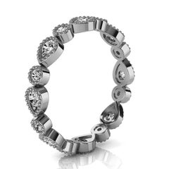 14K White Gold Eternity Milgrain Organic Design Diamond Ring '2/5 Ct. Tw'