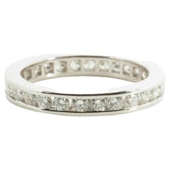 14K White Gold Eternity Band Ring with a 0.85 Ct Natural Diamonds - NGI Cert