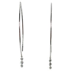 14K White Gold Fancy Hoop .57 CTW Diamond Drop Earrings