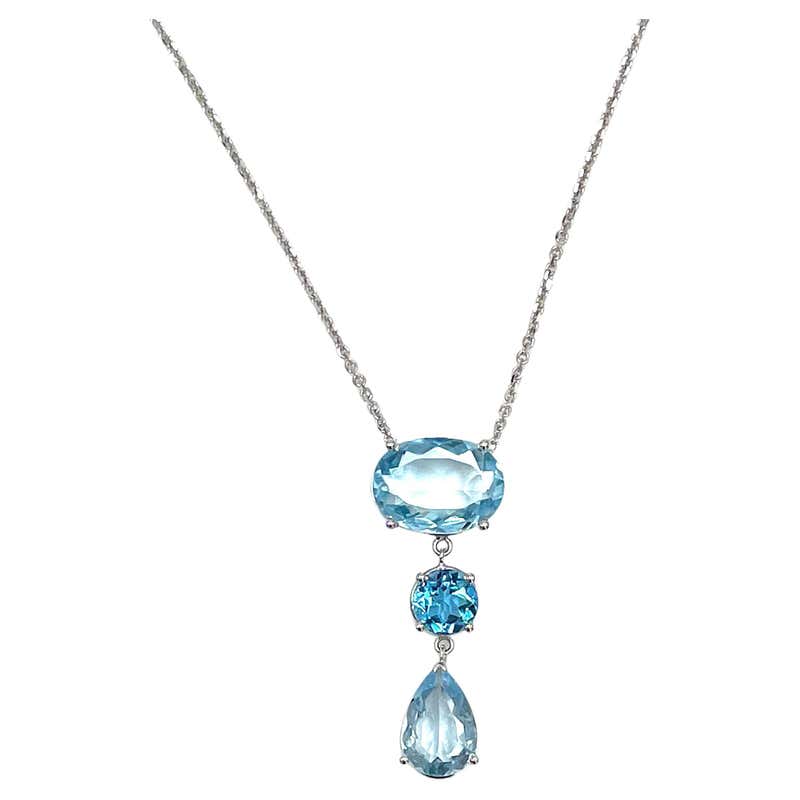 Blue Topaz White Gold Necklace Costco Necklace Costco Blue Topaz