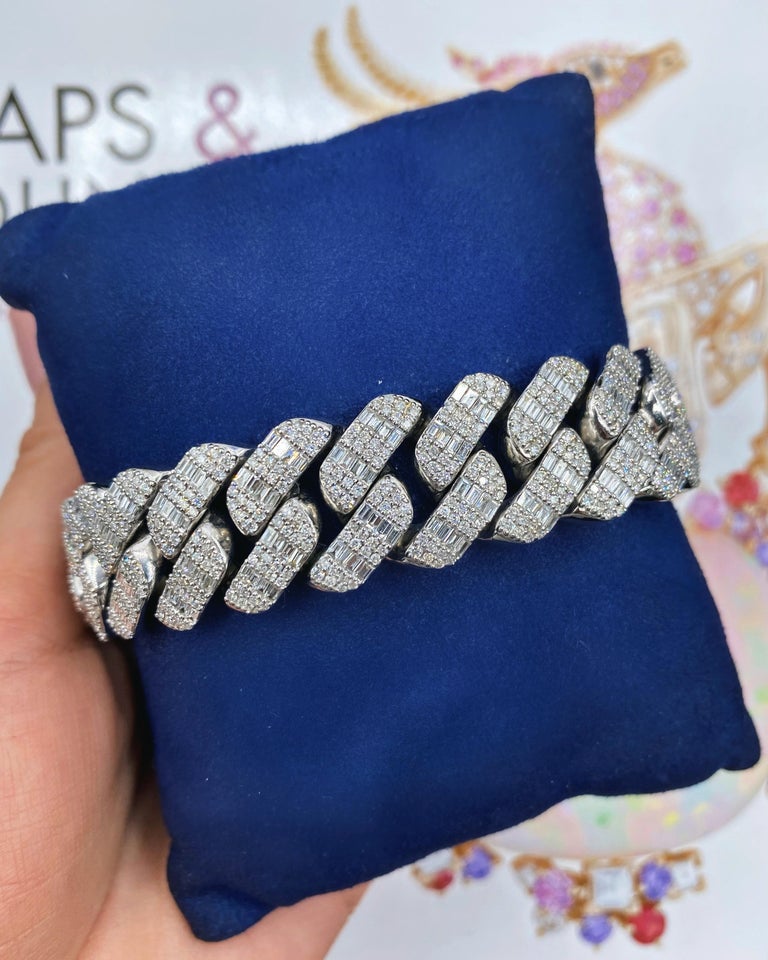 Louis Vuitton Cuban blue diamond bracelet
