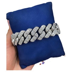 Bracciale fashion in oro bianco 14k A Link Diamond con 13,60 carati di diamanti
