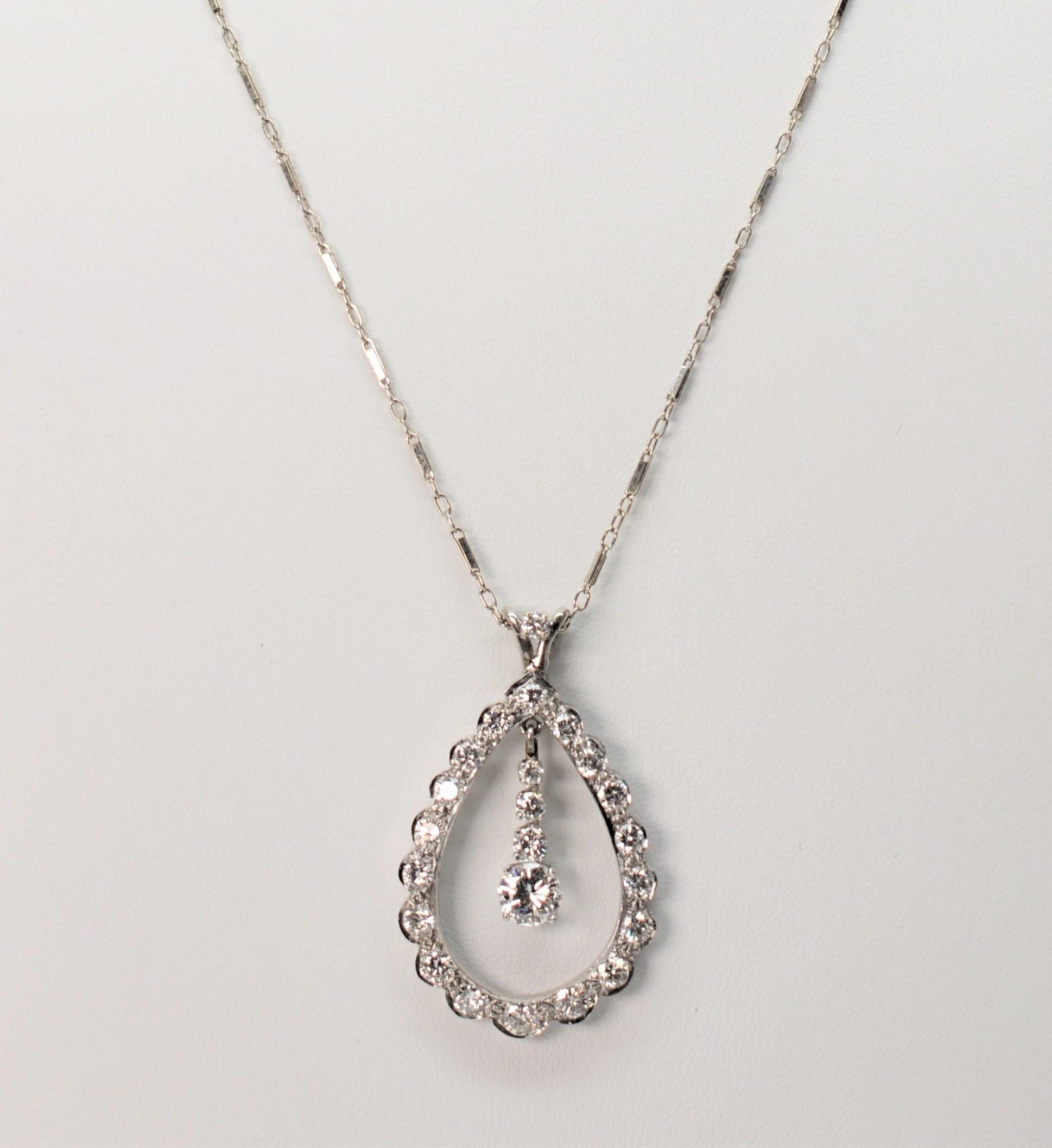 Women's 14K White Gold Fine Diamond Necklace & Earring Bridal Suite For Sale