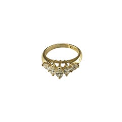 14K White Gold Five-Stone Marquise and Pear Diamond Ring Size 6 #23132