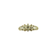 Vintage 14K White Gold Five-Stone Marquise and Pear Diamond Ring Size 6 #23132