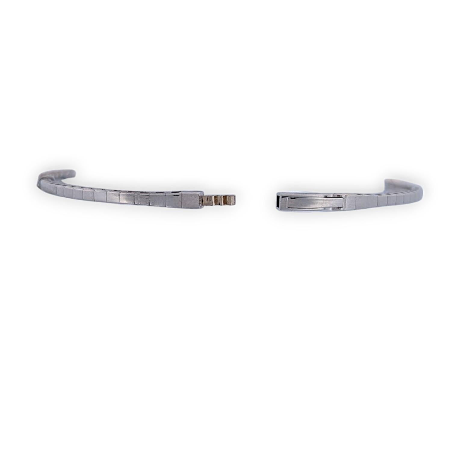 Women's or Men's Ocean  14K White Gold Flex Bracelet  .50 CT Natural Round Emeralds For Sale