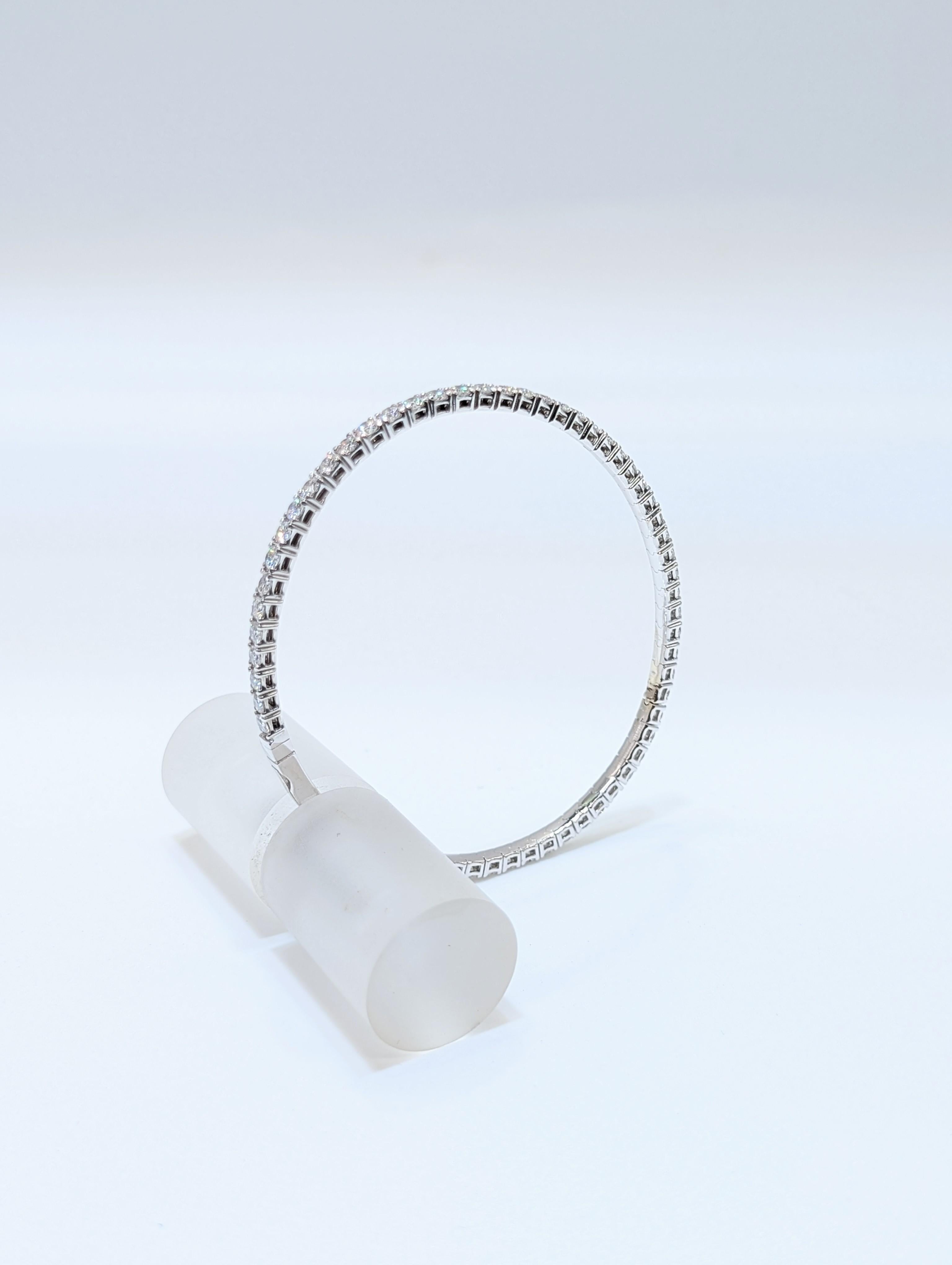 Pulsera Tenis Oro Blanco 14k Flex Diamante Natural en Nuevo estado para la venta en New York, US