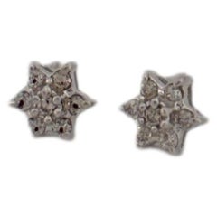 Ohrstecker aus 14-karätigem Weißgold mit Diamanten in Blumenform