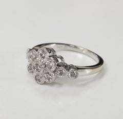 14 Karat White Gold "Flower" Diamond Ring