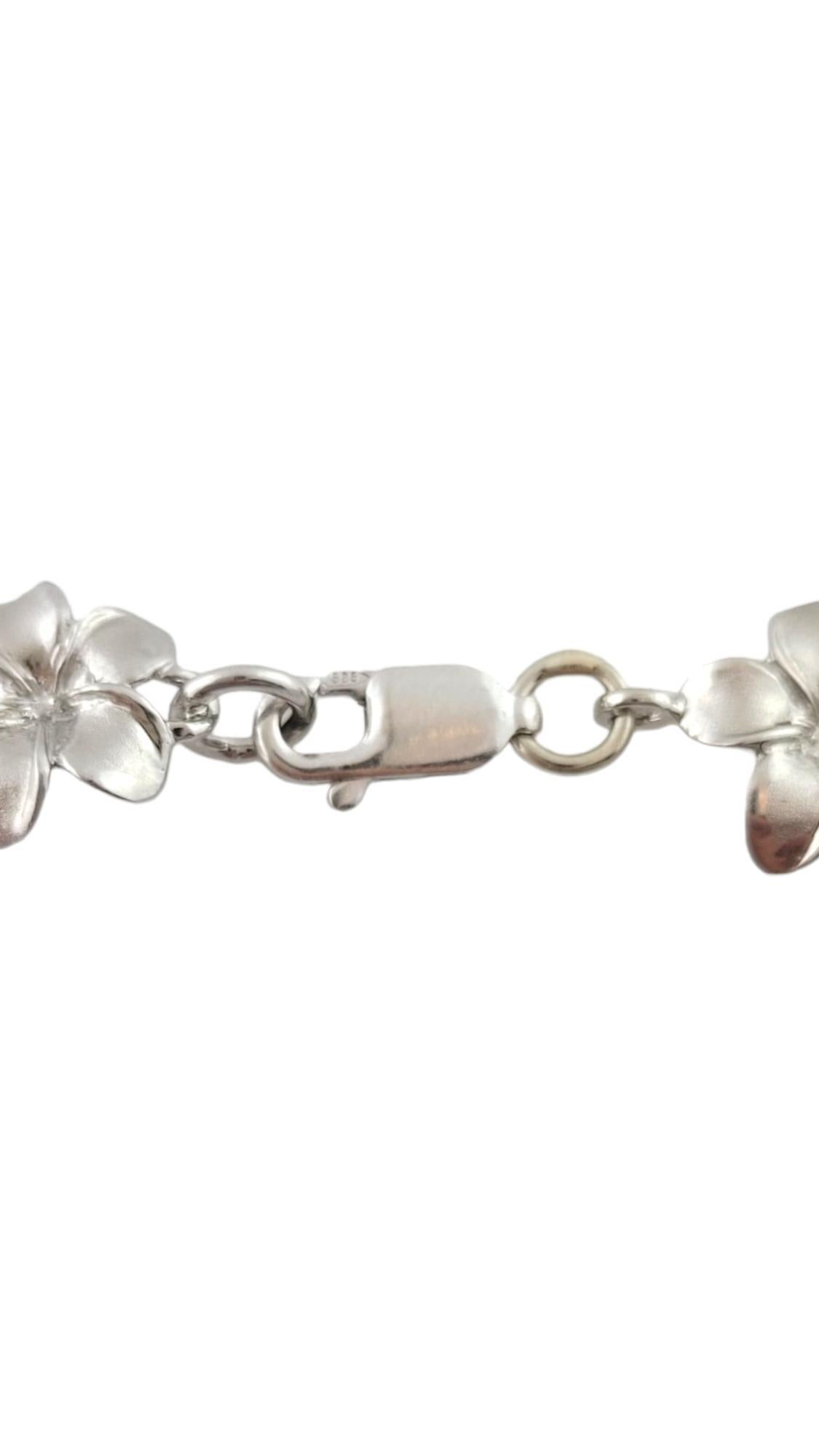 14K White Gold Flower Link Bracelet #16180 2