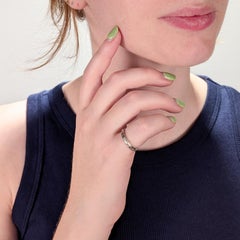 14K White Gold Forget-Me-Not Wedding Band Ring