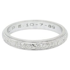 14K White Gold Forget-Me-Not Wedding Band Ring