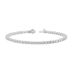 14k White Gold Four Prongs Diamond Tennis Bracelet '5 3/4 Ct .tw'
