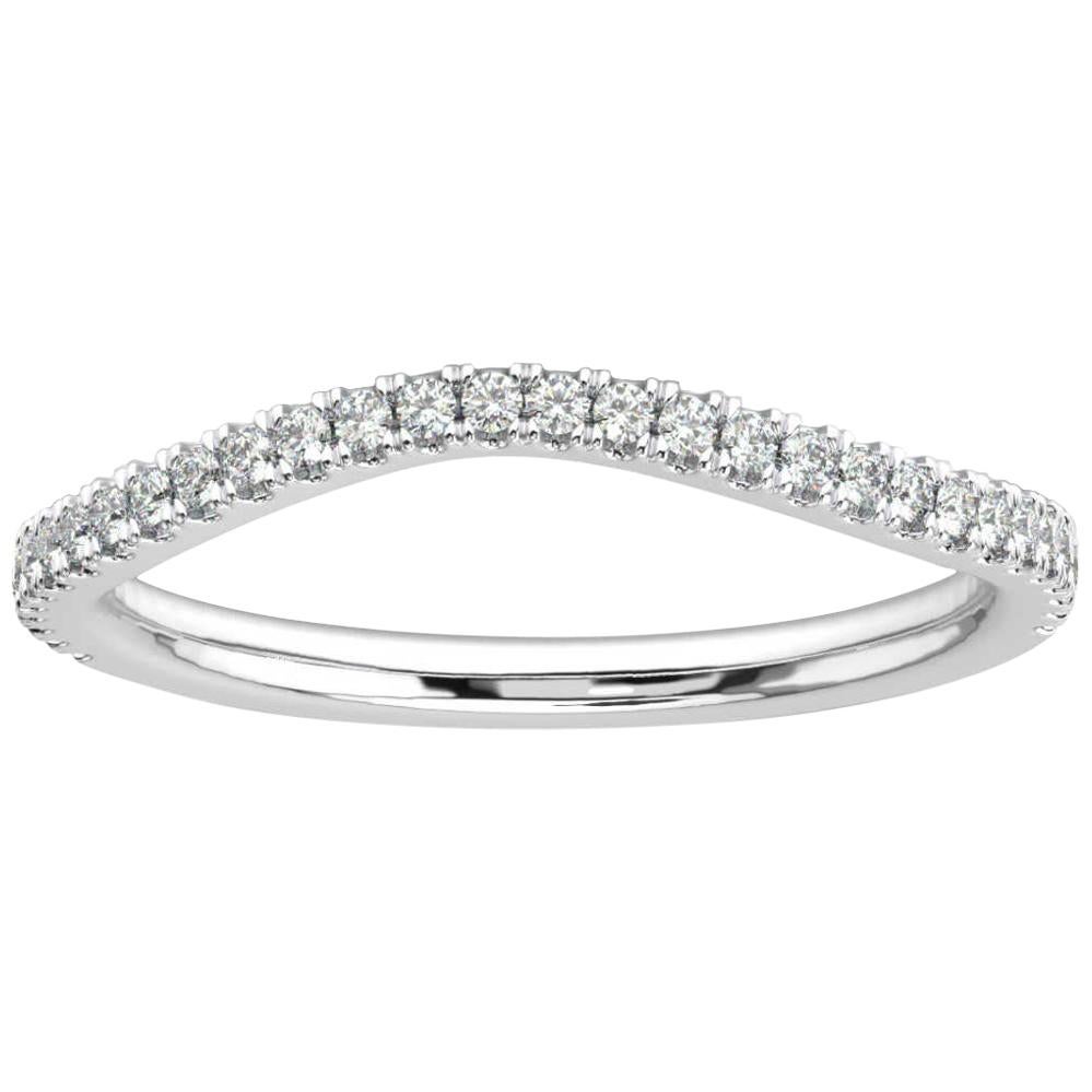 14K White Gold Frances Petite Curve Diamond Ring '1/5 Ct. tw' For Sale