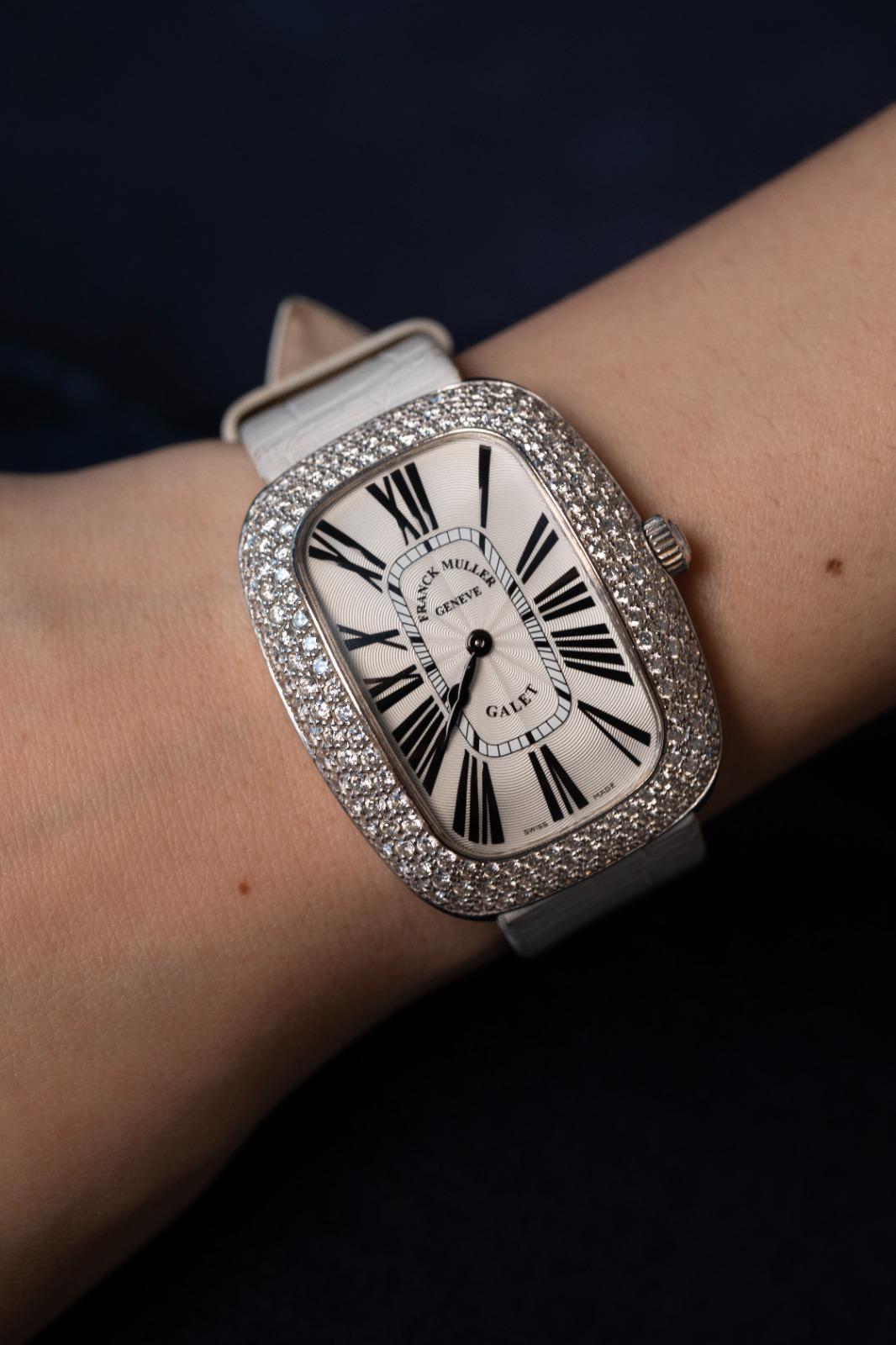 Aesthetic Movement 14K White Gold Franck Muller Galet Diamond-Set Watch – Original with Certificate