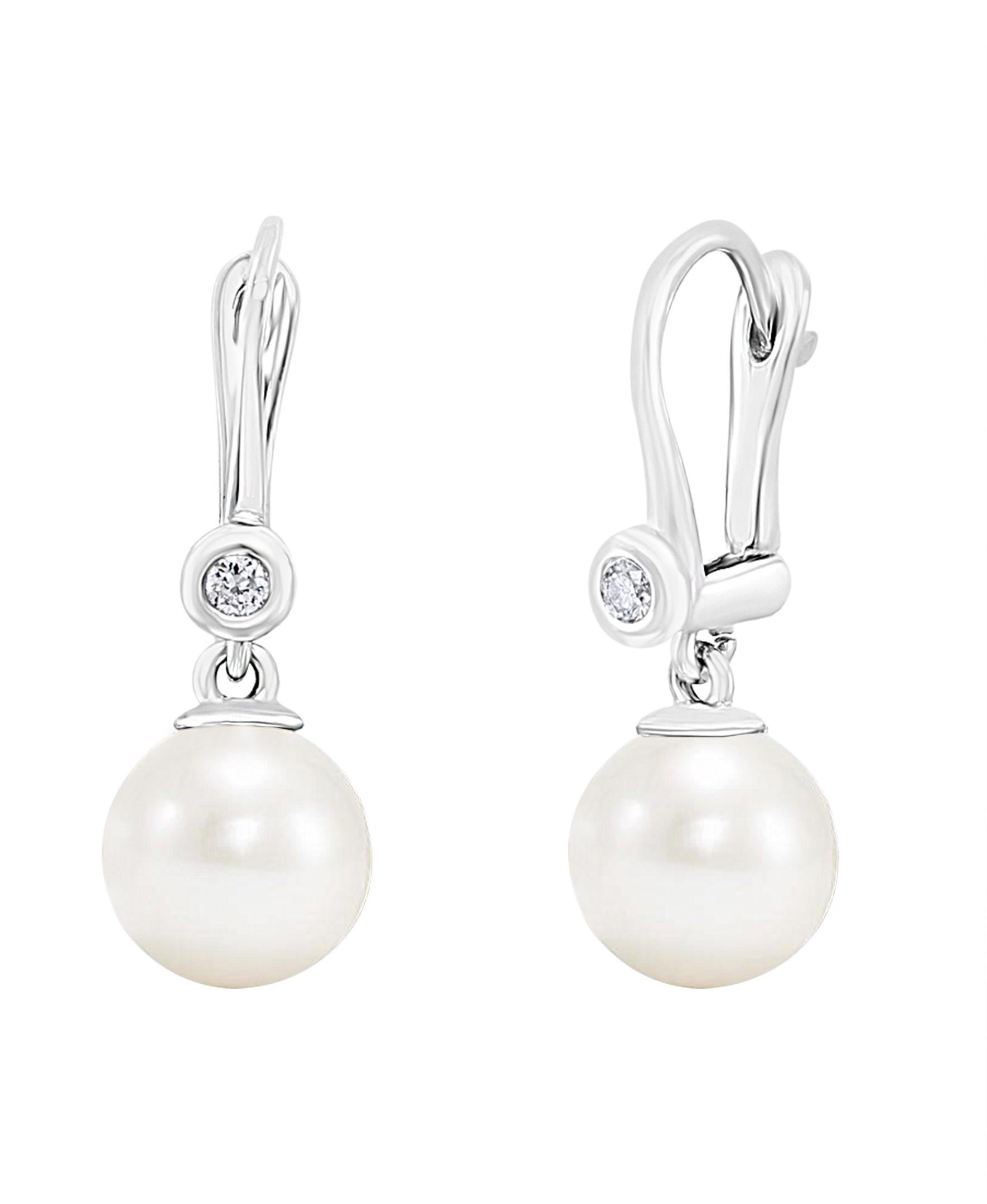 leverback pearl earrings