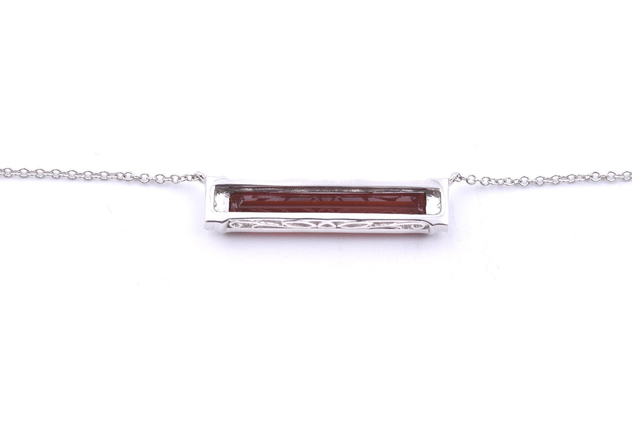 garnet bar necklace