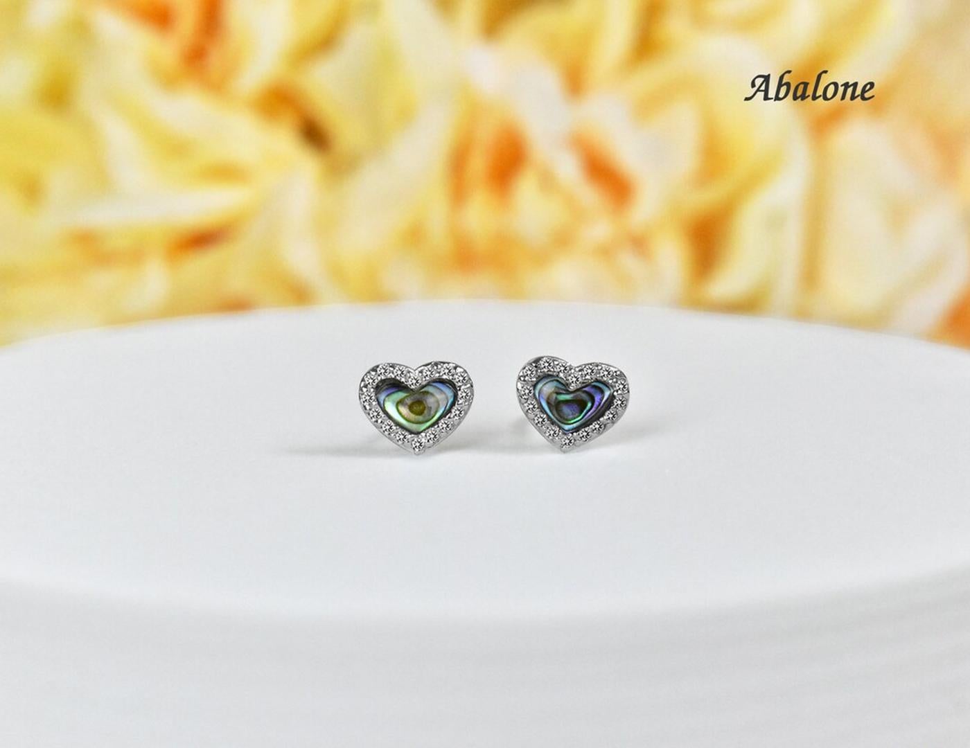 14K Gold Gemstone Heart Stud Earrings Gemstone Option For Sale 1