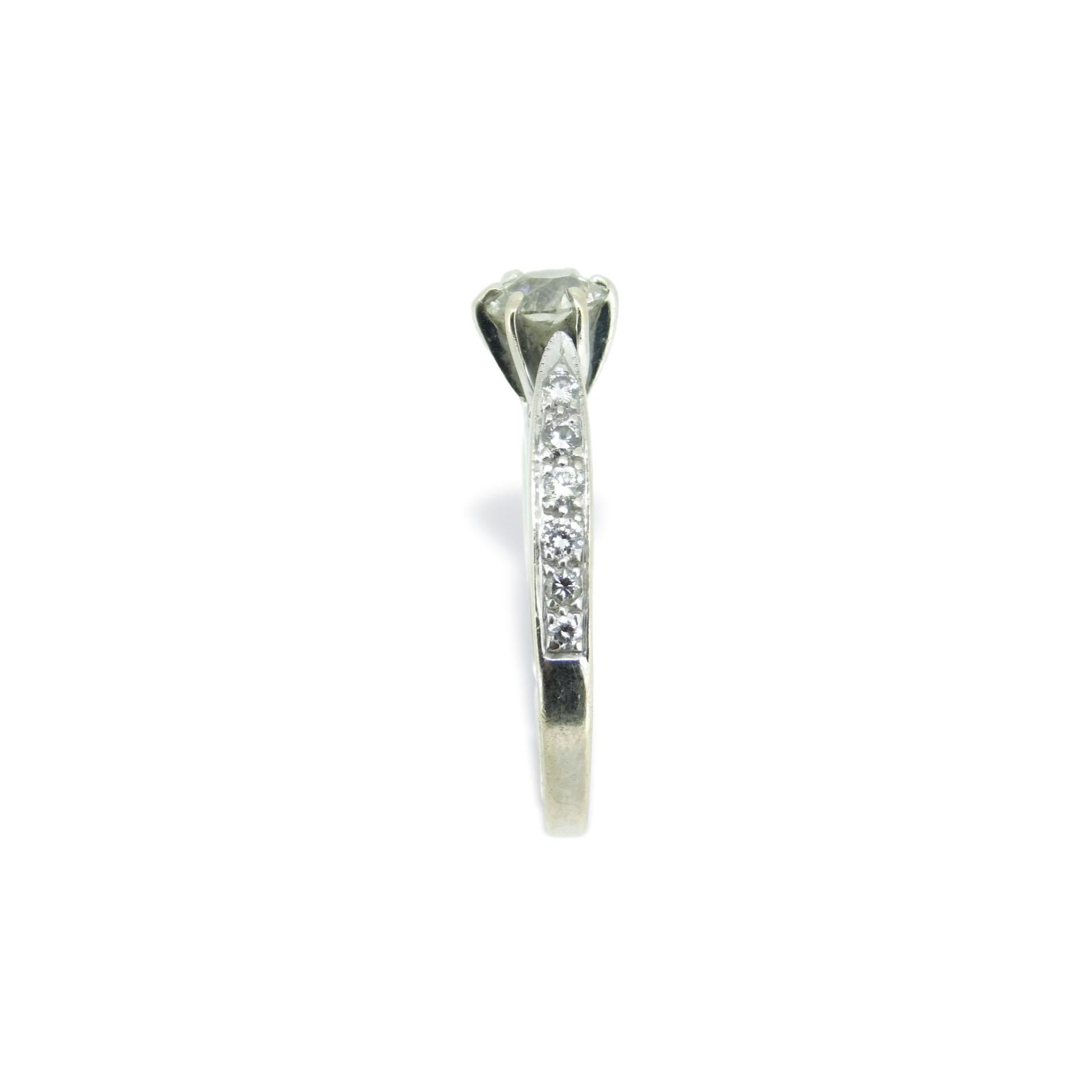 Contemporary 14k White Gold Genuine Natural Diamond Engagement Wedding Ring Set 1ct '#J2663' For Sale