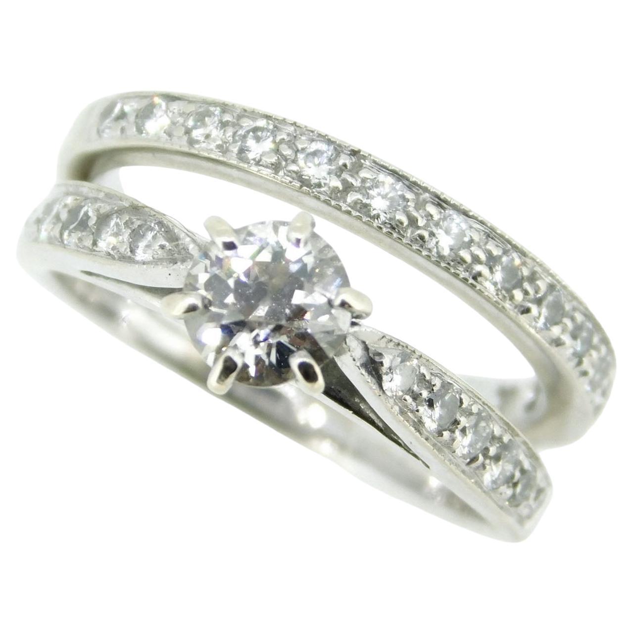 14k White Gold Genuine Natural Diamond Engagement Wedding Ring Set 1ct '#J2663'