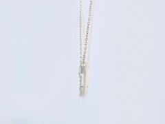 14K White Gold Geometric 0.05 Cts Diamond Pendant Necklace