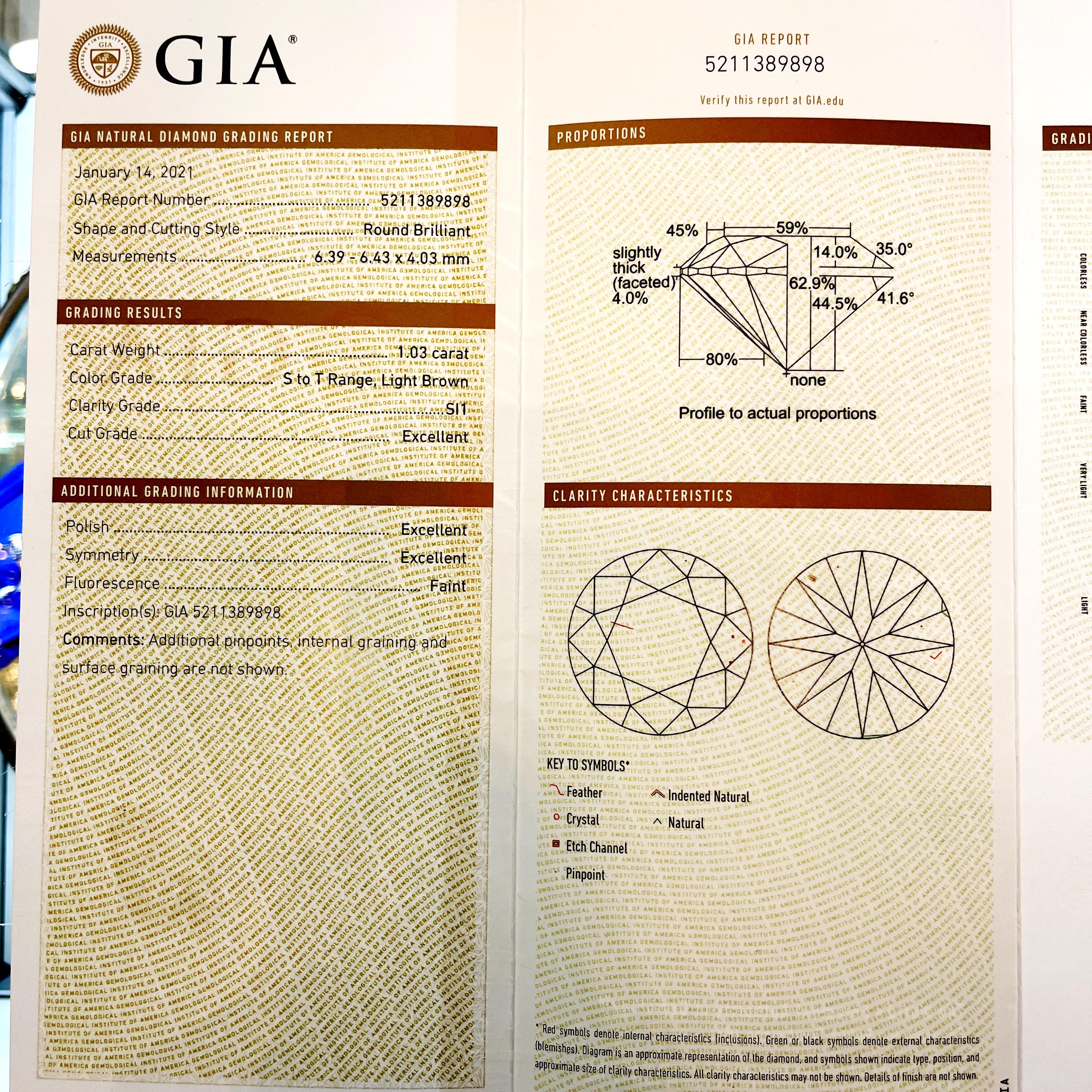 14 Karat Weißgold Verlobungsring, GIA 1,03 Karat runder Brillant und Smaragd 4